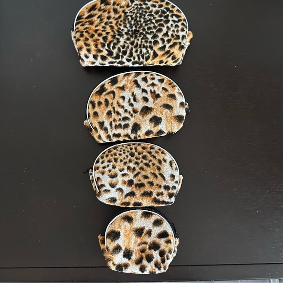Leopard Print Cosmetic Pouch Set of 4 - Picture 2 of 4